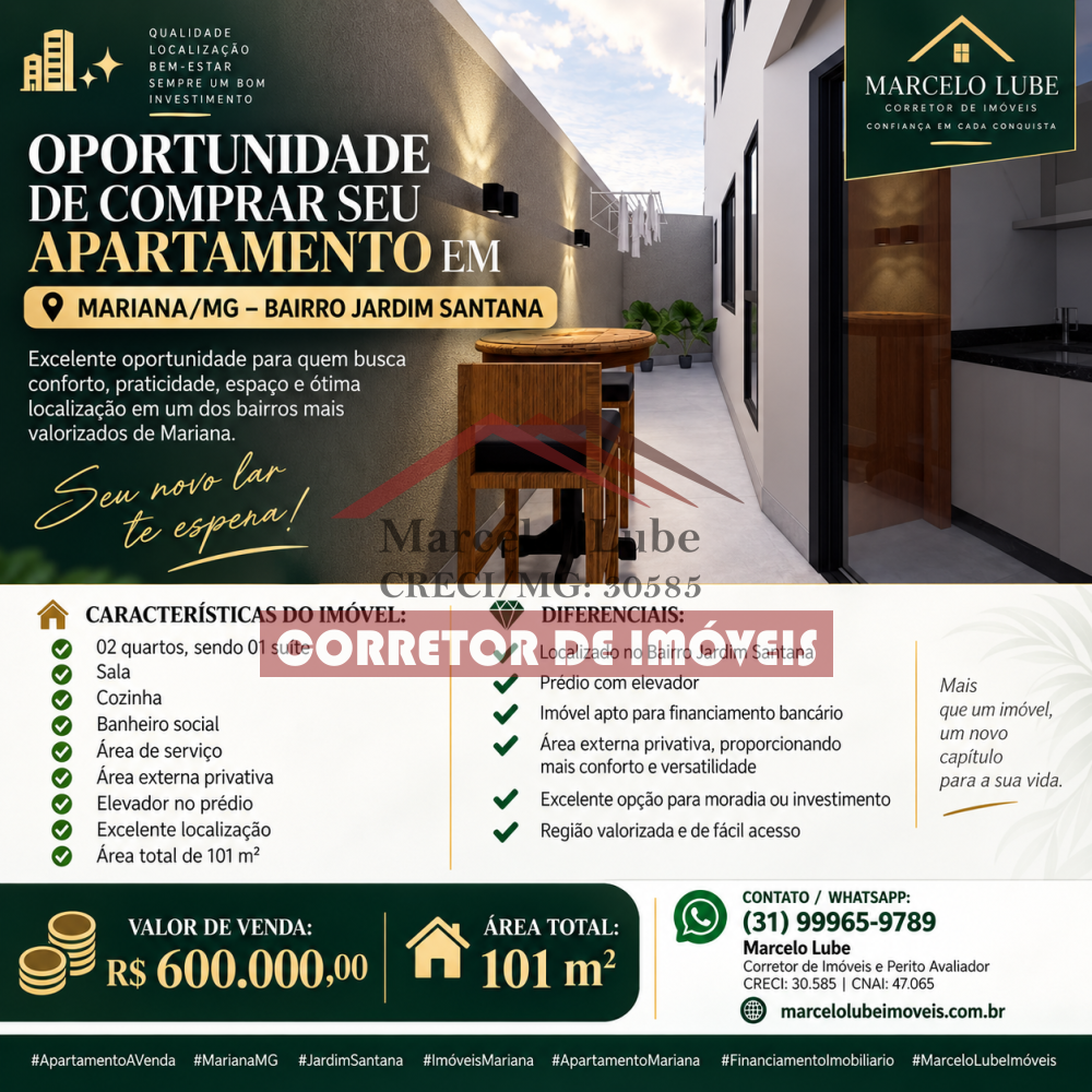 Apartamento > venda > JARDIM SANTANA- MARIANA