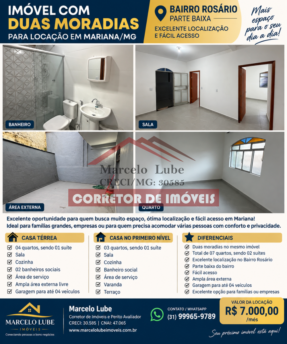 Casa > aluguel > ROSÁRIO - MARIANA