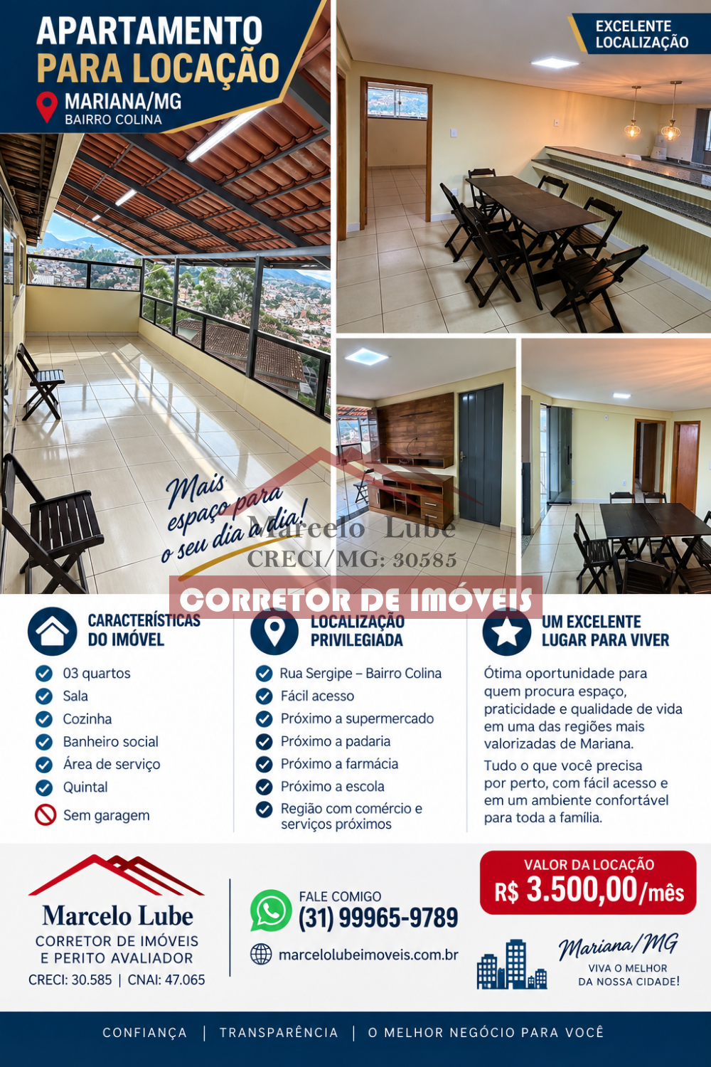 Apartamento > aluguel > COLINA
